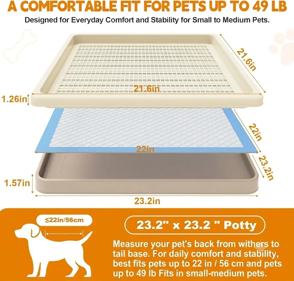 CH24Globall Dog Potty Tray — Best Dry-Paw Square Grate