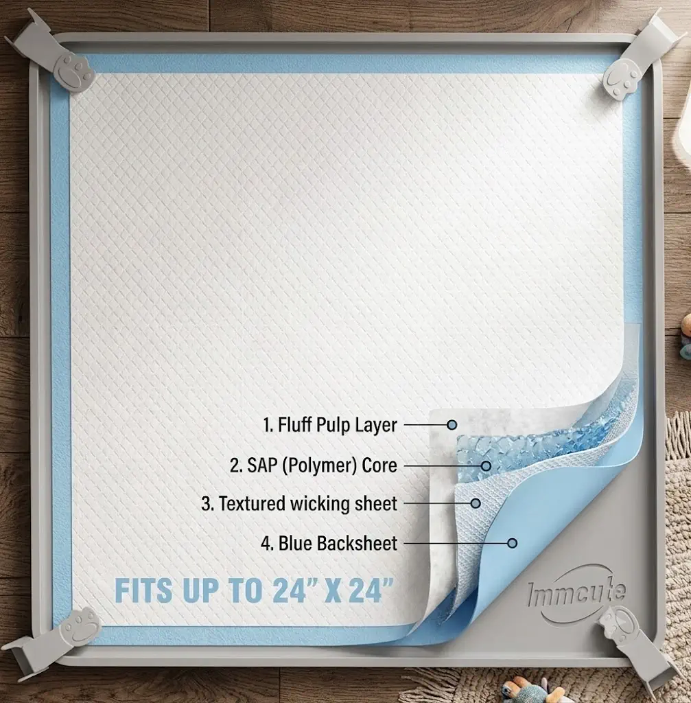 IMMCUTE Soft Silicone Pad Holder - Best Puppy Potty Trays