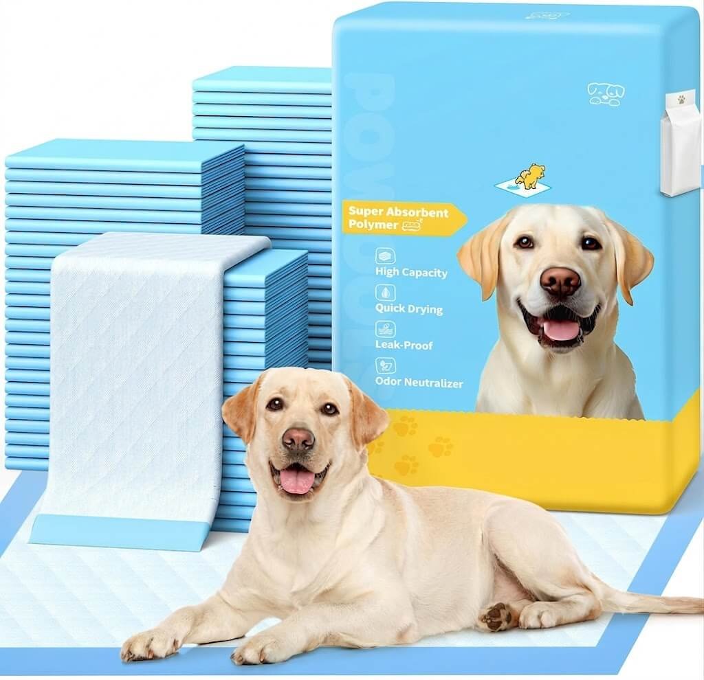 Powools 100-Pack XL Quick-Dry Wee Wee Pads for Dogs
